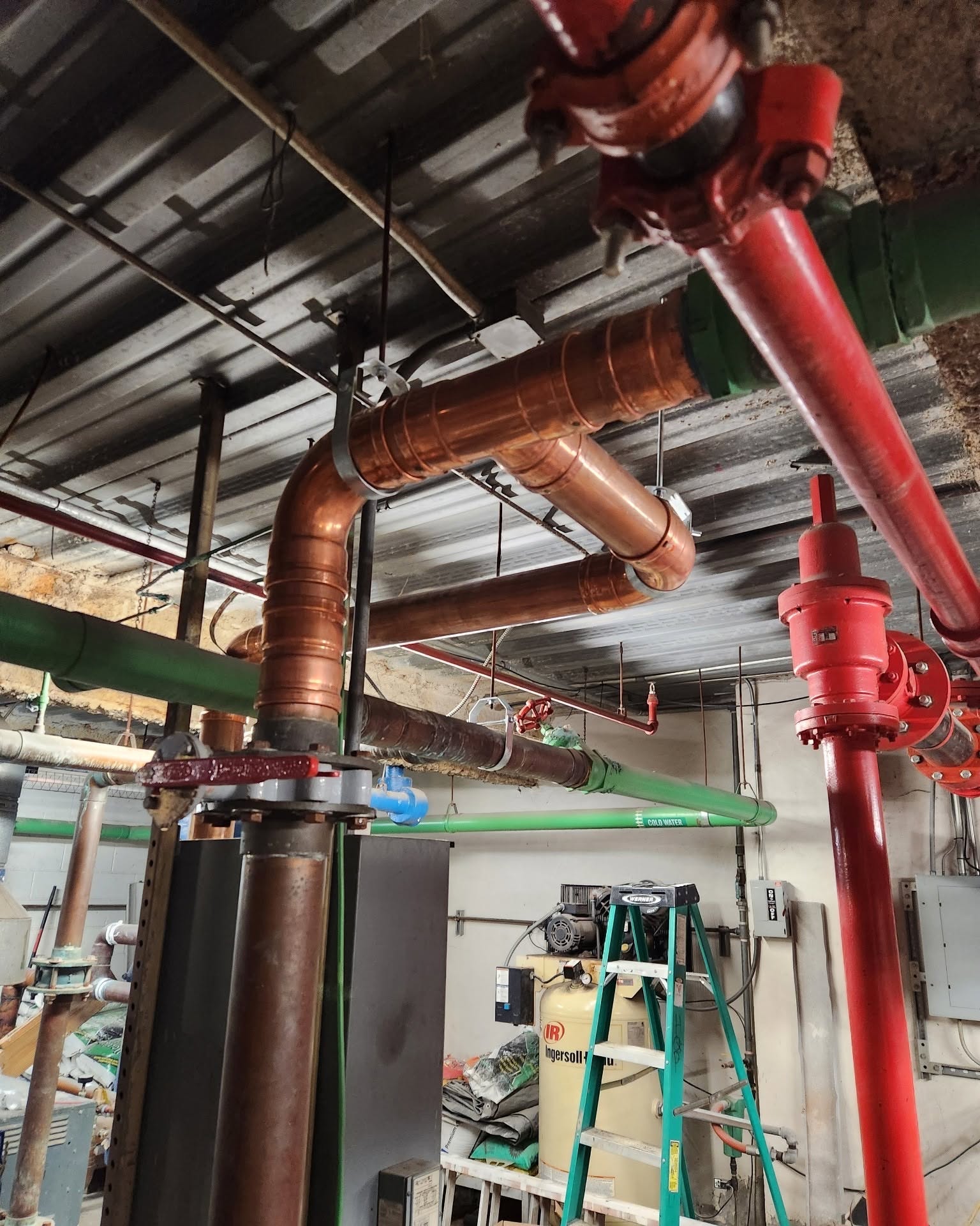 Commercial copper piping installed by HQP