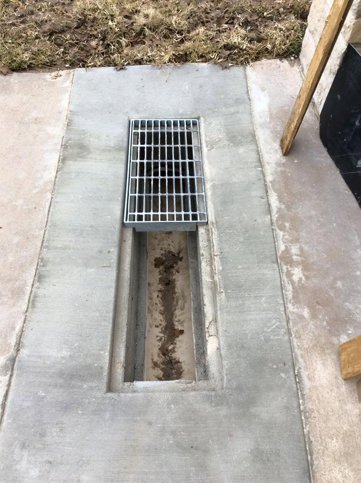 Finished commercial floor drain installation
