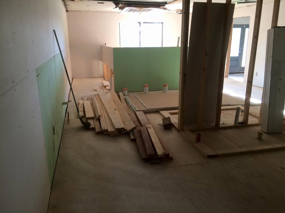 Interior plumbing work during a home remodel