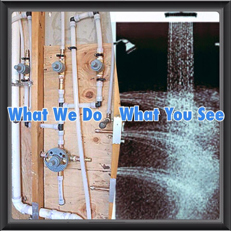 Shower plumbing before and after professional repair
